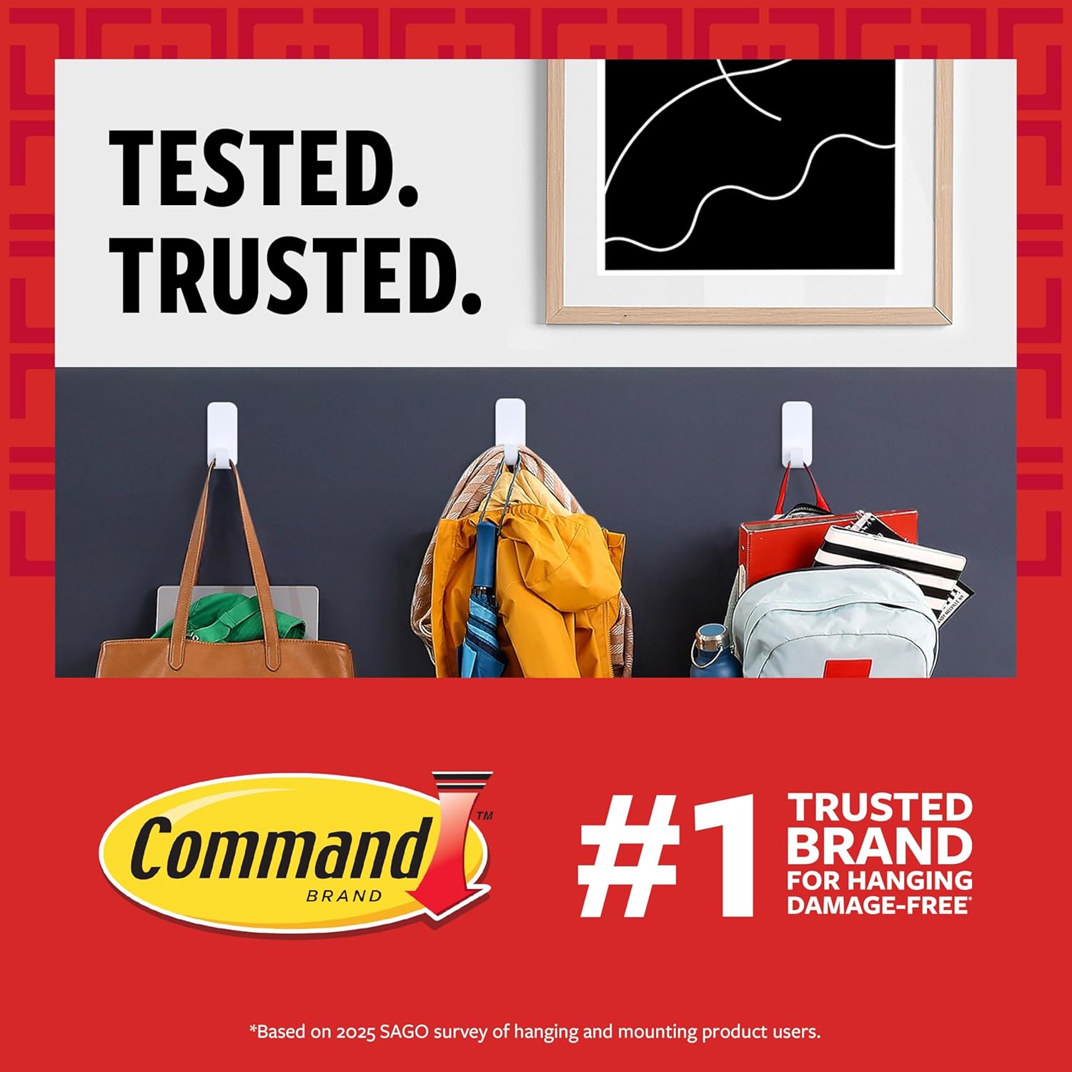Command Indoor Medium Replacement Strips, 36 Strips, Damage-Free Wall Hanging, Re-Hang Medium Hooks for Home and Wall Decor, Holds up to 3 lb, White Adhesive - Image 2