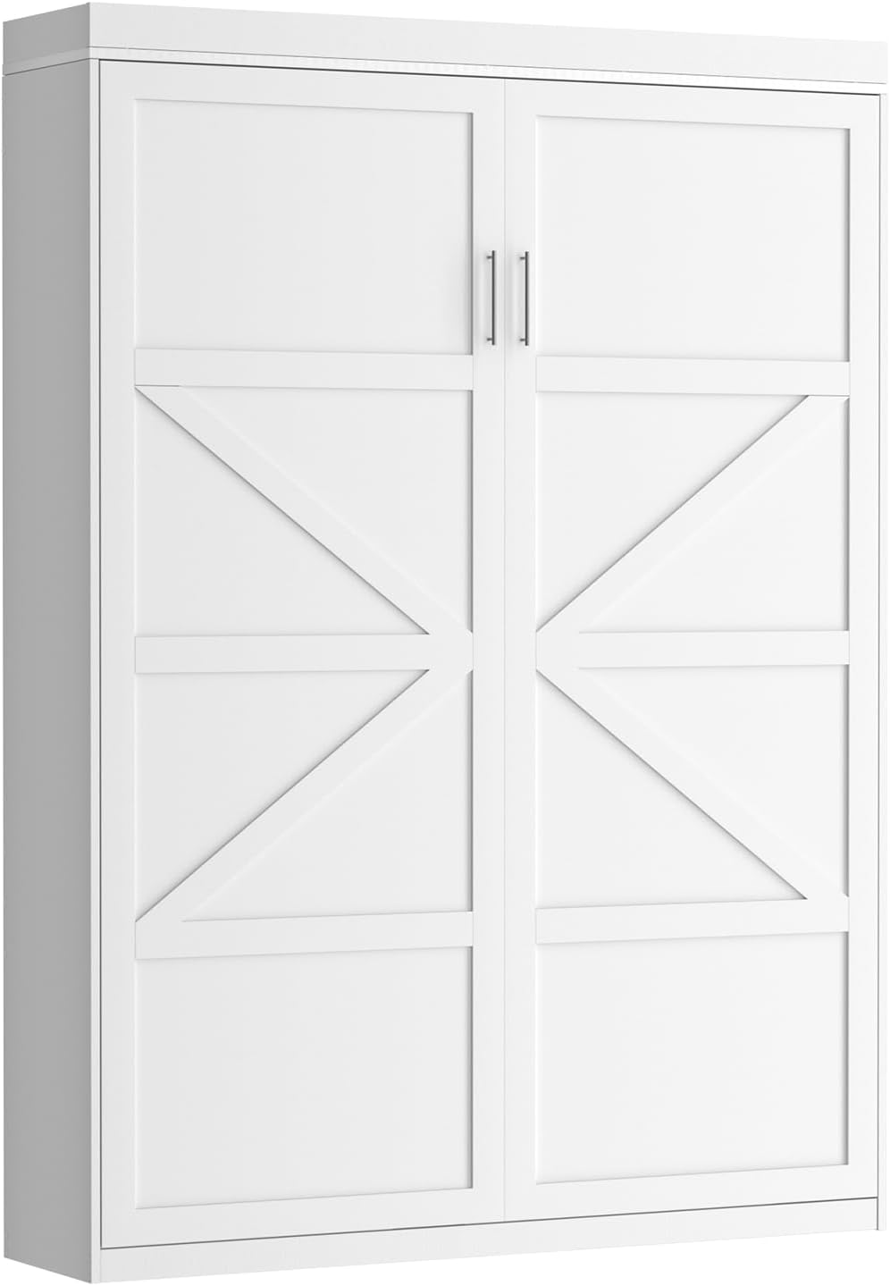 ROOMTEC Queen Size Murphy Bed with Smooth Pneumatic Lift, Space-Saving Wall Bed with Modern Cabinet Design, Easy Installation, Ideal for Guest Rooms, Home Offices, Fits 60"x80" Mattress