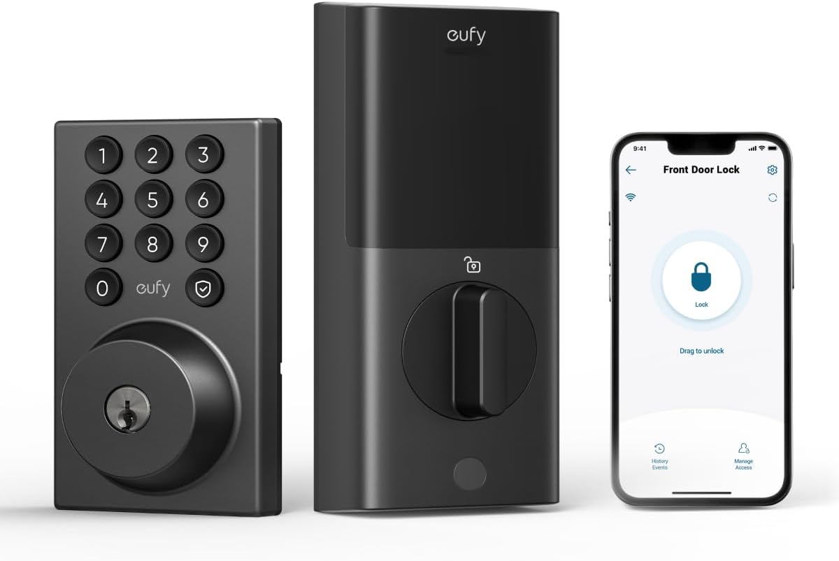 eufy Security Smart Lock C30, Keyless Entry Door Lock, Built-in WiFi Keypad Deadbolt for Front Door, No Bridge Required, Easy Installation, App Remote Control, Reliable Power, BHMA Grade 3