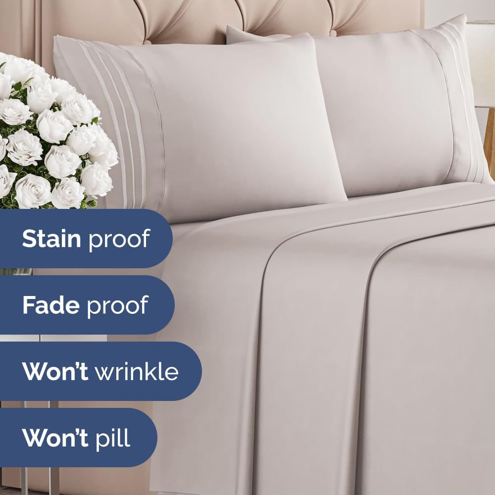 Bulk Case Pack of 20 Flat Sheets - (20) Queen Size Hotel Quality Top Flat Bed Sheets Only - Wholesale Bulk Bedding for Hotels, Spas & Airbnbs - Breathable, Cooling & Wrinkle Free - (Queen, Light Grey) - Image 7