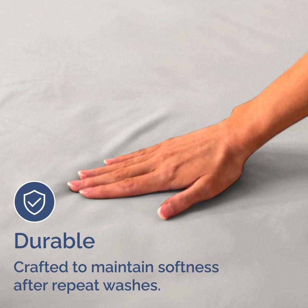 Bulk Case Pack of 20 Flat Sheets - (20) Queen Size Hotel Quality Top Flat Bed Sheets Only - Wholesale Bulk Bedding for Hotels, Spas & Airbnbs - Breathable, Cooling & Wrinkle Free - (Queen, Light Grey) - Image 5