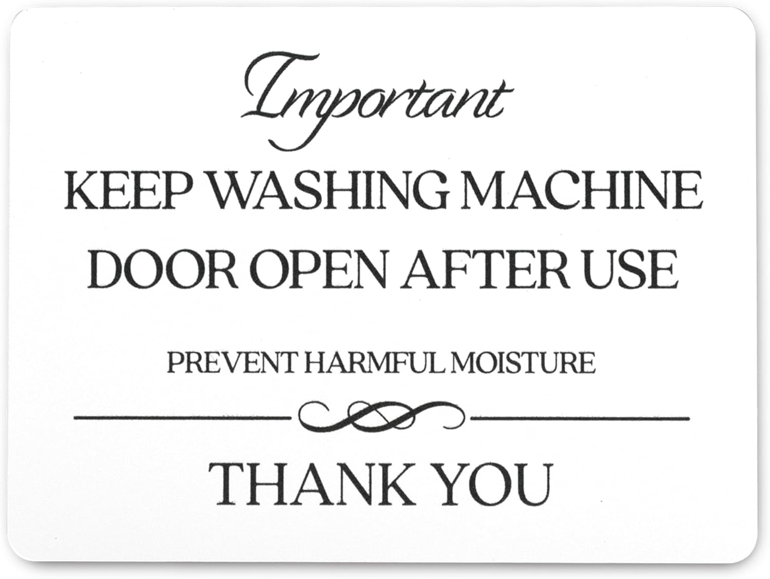 Keep Washing Machine Door Open After Use Sign (Magnet 4.75 x 3.5 in) - Airbnb Essentials for Hosts Signs - Vrbo Essentials for Hosts - Airbnb, Vrbo and Short-Term Rental Sign