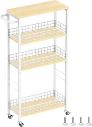 YBING Slim Storage Cart 4-Tier Roll...