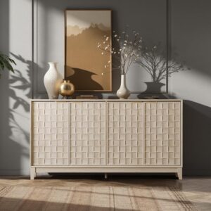 COLAMY Fluted Sideboard Cabinet wit...