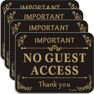 4 PCS No Guest Access Sign, 5” x ...