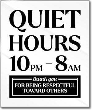 Premium Acrylic Quiet Hours Sign fo...