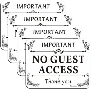 4 PCS No Guest Access Sign, 5” x ...