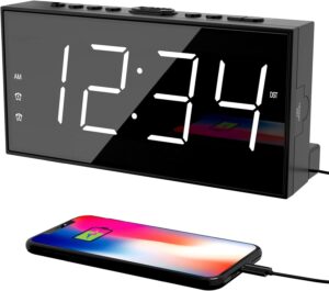 PPLEE Alarm Clock for Bedroom, 2 Al...