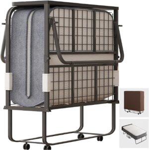 CECER Folding Bed with Mattress, 75...