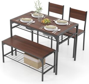 COSTWAY 4 Pieces Dining Table Set, ...