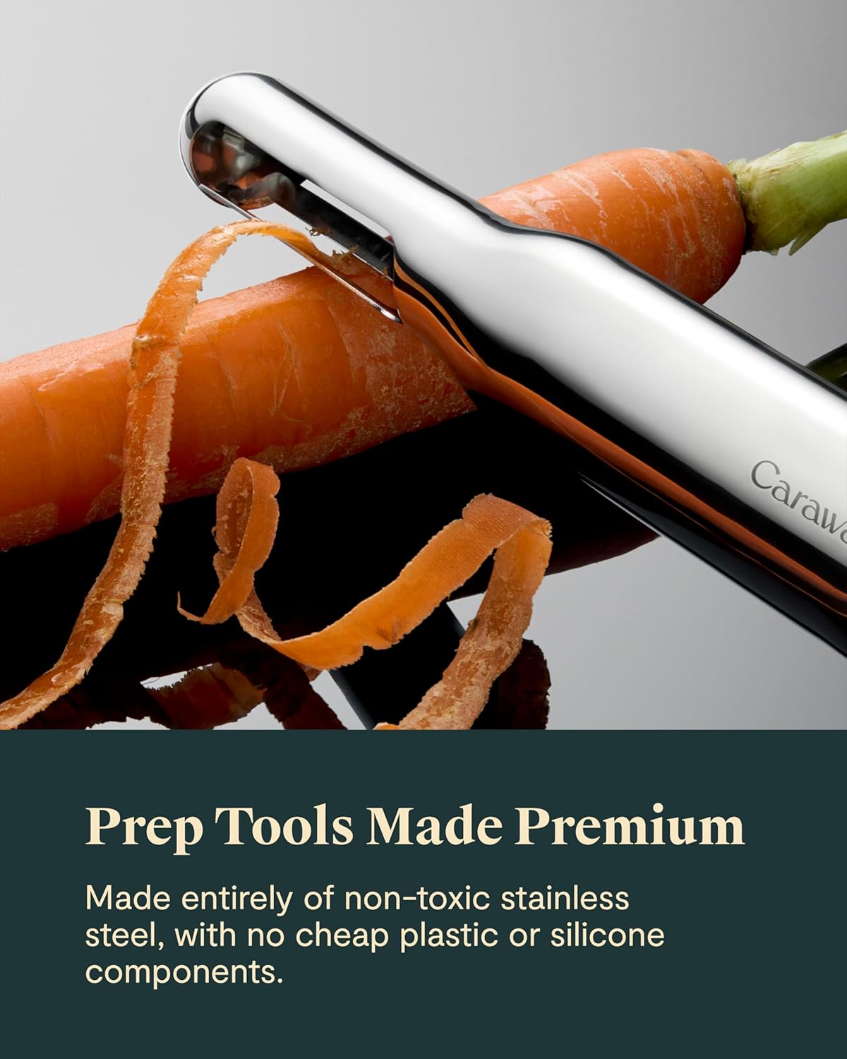 Caraway Kitchen Gadget Set - 5 Piece Kitchen Essentials - Stainless Steel - Includes Can Opener, Pizza Cutter, Garlic Press, Ice Cream Scoop, Vegetable Peeler, and Storage Organizer - Image 4