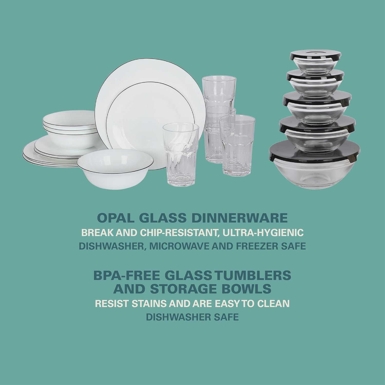 Gibson Home 74 Piece Kitchen in a Box Pots and Pans Cookware, Plates and Bowls Dinnerware, Cutlery Knife Block, Flatware Utensils, Tools & Gadgets, Storage, Glasses Set - Image 8