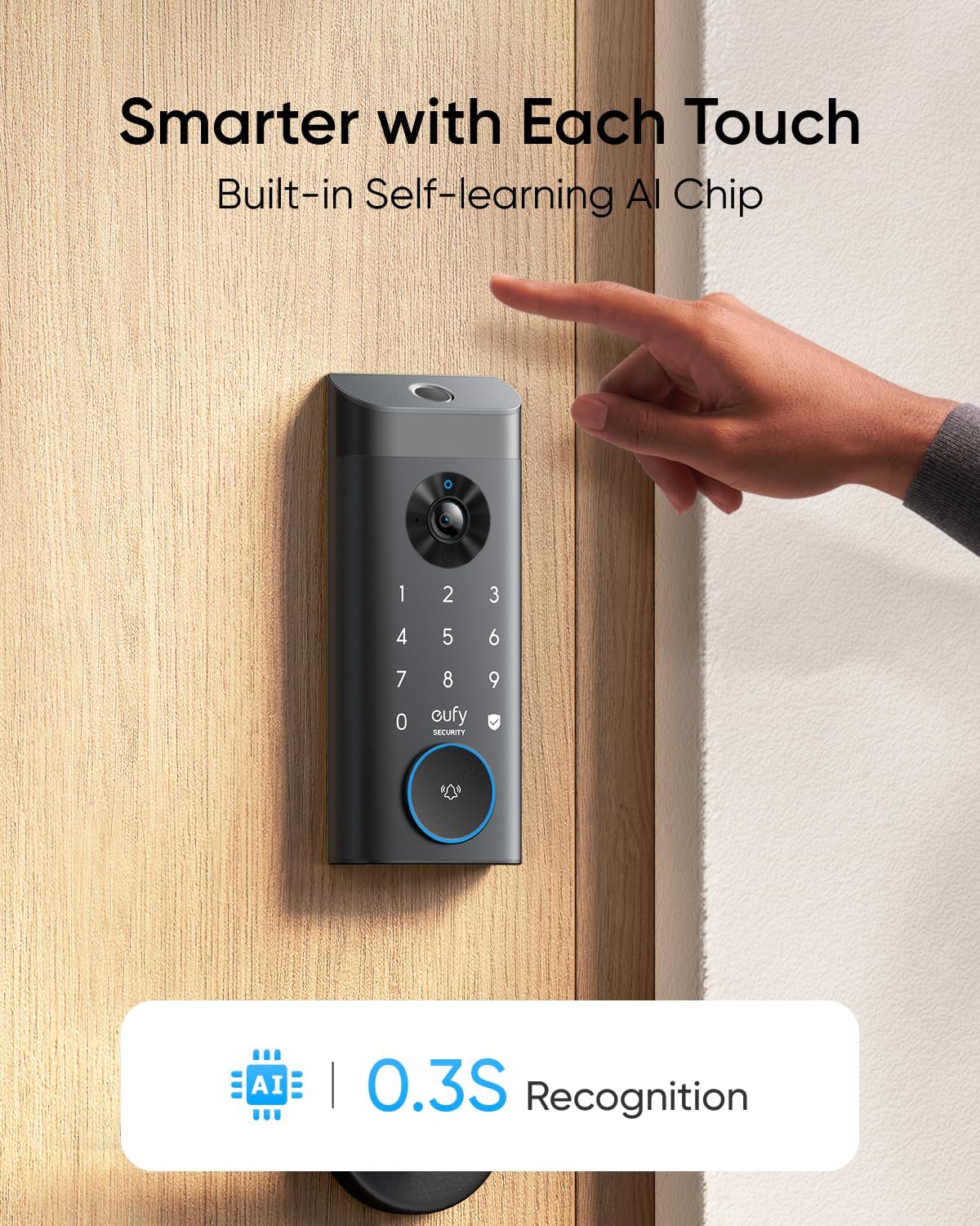 eufy Security Video Smart Lock E330, 3-in-1 Camera+Doorbell+Fingerprint Keyless Entry Door Lock, Smart Built-in Wi-Fi Deadbolt for Front Door, Auto Lock, App Remote Control, Easy Installation - Image 4