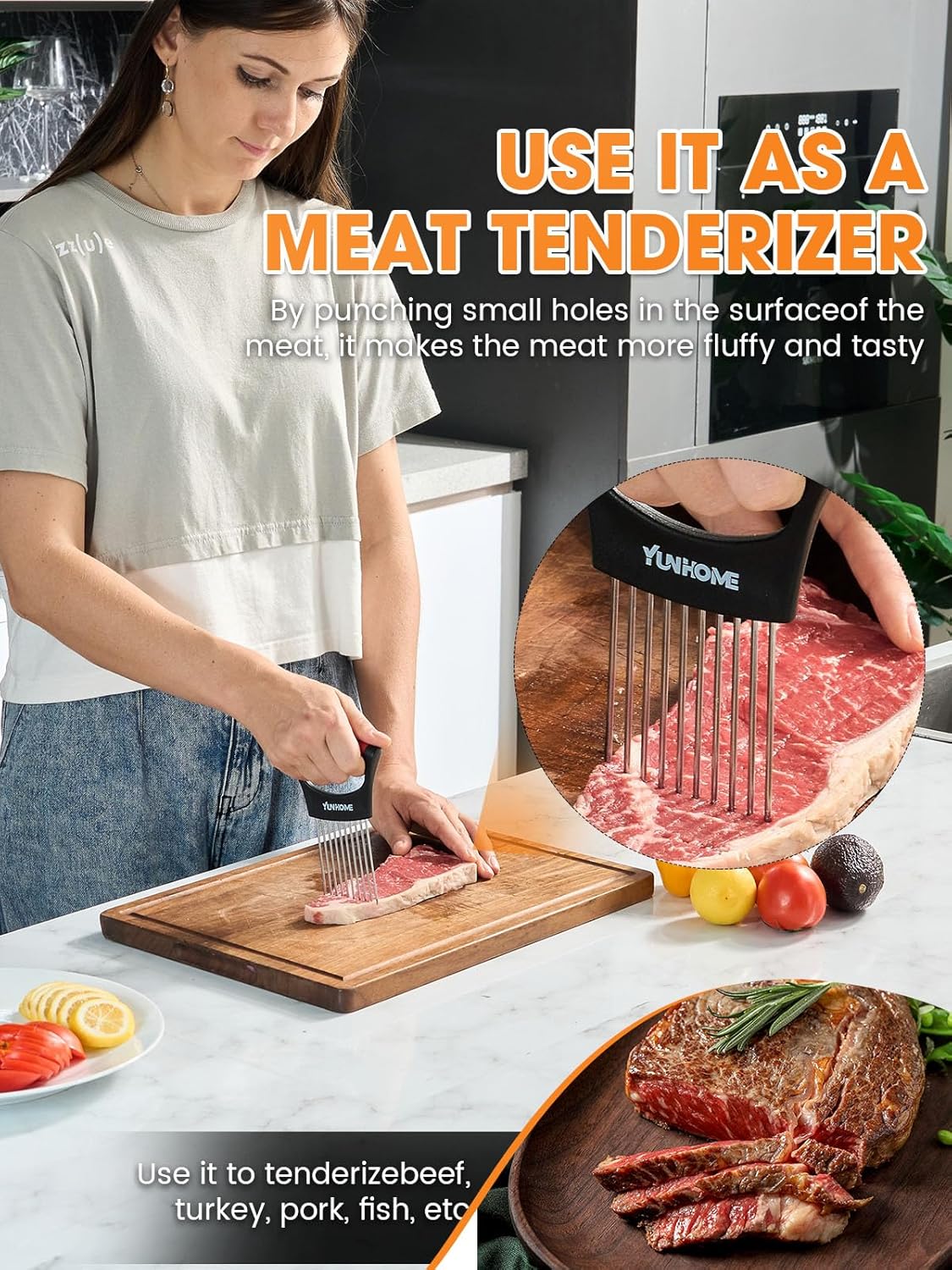 Onion Holder for Slicing | Onion Slicer Holder | Tomato Cutter for Slicing of Lemon Avocados Eggs and Fruit, Multifunctional Vegetable Chopper, Home Essentials & Kitchen Gadgets Tool for Food Prep - Image 2