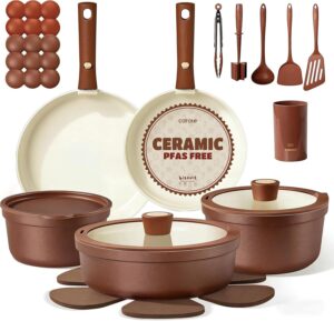 CAROTE 22Pcs Ceramic Cookware Set, ...