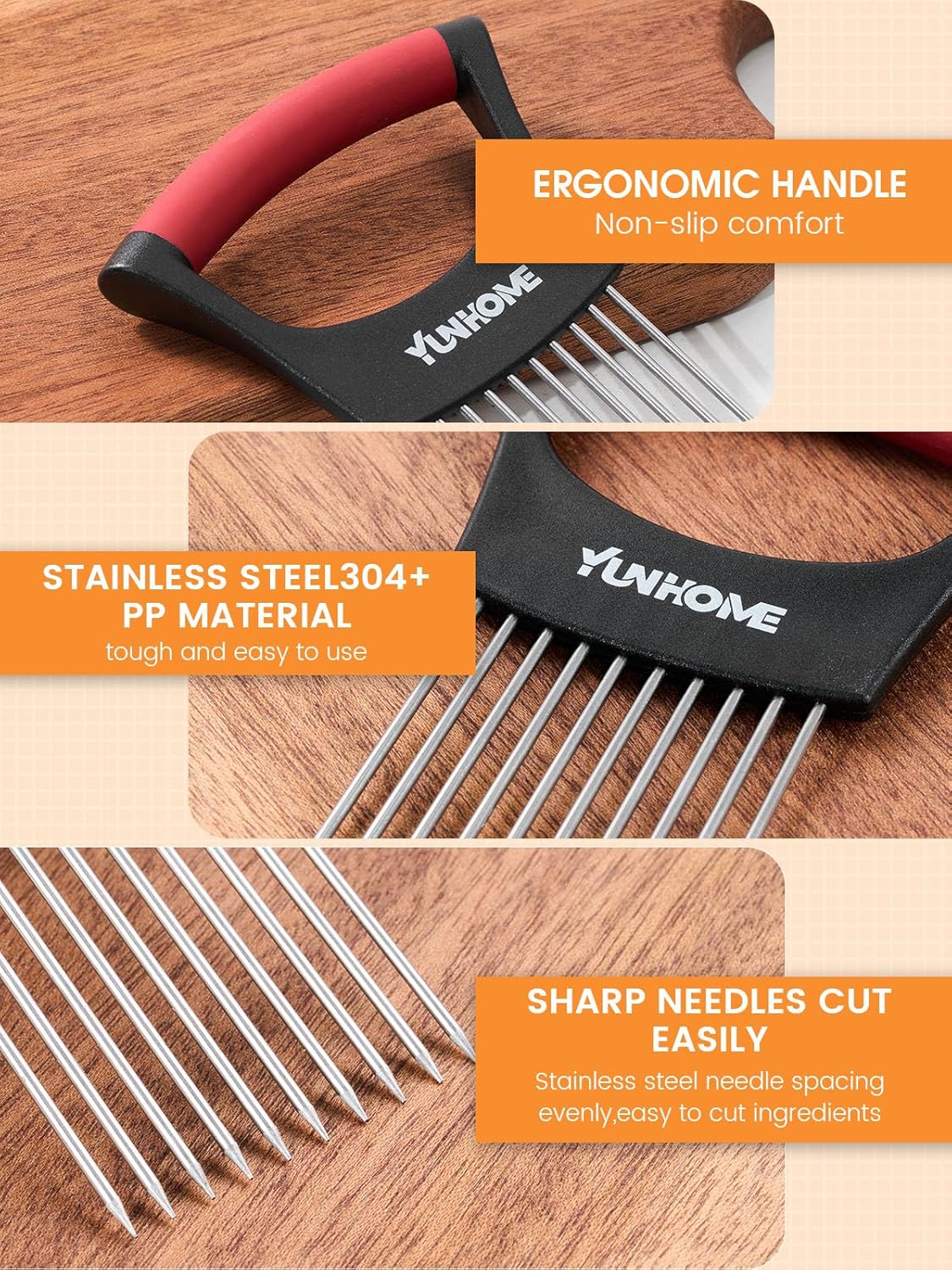 Onion Holder for Slicing | Onion Slicer Holder | Tomato Cutter for Slicing of Lemon Avocados Eggs and Fruit, Multifunctional Vegetable Chopper, Home Essentials & Kitchen Gadgets Tool for Food Prep - Image 7