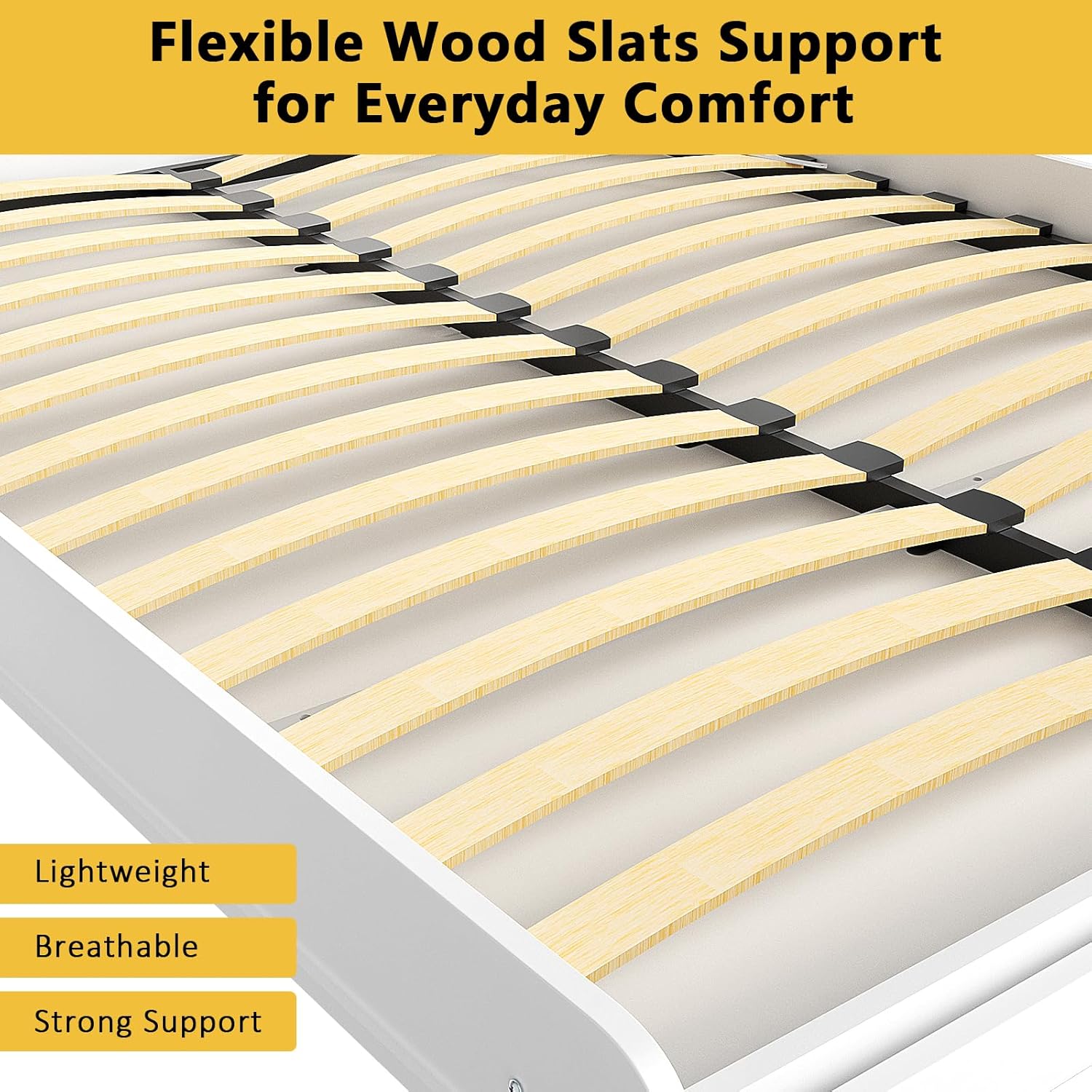 ROOMTEC Queen Size Murphy Bed with Smooth Pneumatic Lift, Space-Saving Wall Bed with Modern Cabinet Design, Easy Installation, Ideal for Guest Rooms, Home Offices, Fits 60"x80" Mattress - Image 3