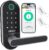 Built-in WiFi Fingerprint Smart Door Lock with Handle & Keypad – Remote Access & Auto-Lock, Keyless Entry for Home, Airbnb & Rental, 6-in-1 Unlock: Code/Card/App/Key, Compatible with Alexa & Google