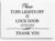 Turn Lights Off and Lock Door Sign (White Acrylic 5 x 3.5 in) – Turn Off the Lights Sign – Airbnb Essentials for Hosts Signs – Airbnb, Vrbo and Short-Term Rental Signs