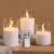 Eywamage Clear Glass Flameless Candles with Remote Timer, Flickering Battery LED Pillar Candles Set of 3