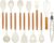 Kitchen Utensils Set – 12 Pcs Silicone Cooking Utensils Set with Wooden Handle – Heat Resistant Non-Stick BPA Free Spatula Set,Turner, Spoon, Brush, Silicone Kitchen Gadgets Utensil Set