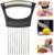 2025 Upgraded Onion Slicer, Onion Holder Chopper for Slicing, Chopper Slicer Assistant Tool, Cutter for Slicing of Meat, Potato, Tomato Kitchen Gadgets (1, Black)