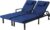Patio Chaise Lounge Set – Adjustable Outdoor Lounge Chairs with Cushions & Headrest – All-Weather Rattan Reclining Lounge Chairs for Poolside, Garden, and Patio (2 Pcs, Blue)