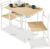 Best Choice Products 3-Piece Modern Dining Set, Space Saving Dinette for Kitchen, Dining Room, Small Space w/Steel Frame, Built-in Storage Rack – Natural/White