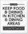 Acrylic Keep Food & Drinks in Kitchen & Dining Areas Sign, 5×6 No Food or Drink Sign Compatible with Airbnb Essentials for Hosts, No Foods Or Drinks Allowed Signs, Kitchen Rules Air bnb Signs Made USA