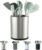 Kitchen Utensil Holder Extra Large 360°Rotating For Counter Organizer Stainless Steel Storage Cooking Silverware Caddy 3 Compartment Flatware Spoon Spatula Tool Cutlery Container（Silvery）