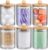 6-Pack Bamboo Qtip Holders – Bathroom Storage for Cotton Balls, Swabs, Pads, Floss