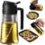 TrendPlain 16oz/470ml Glass Olive Oil Sprayer for Cooking – 2 in 1 Olive Oil Dispenser Bottle for Kitchen Gadgets and Air Fryer Accessories, Salad, BBQ – Black