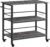 HOOBRO Kitchen Island with Storage,Industrial Kitchen Island on Wheels and Side Enclosures, 3 Tier Kitchen Cart with Large Workstation, Stable, Easy Assembly, Charcoal Gray and Black BC03ZD01