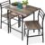 Best Choice Products 3-Piece Modern Dining Set, Space Saving Dinette for Kitchen, Dining Room, Small Space w/Steel Frame, Built-in Storage Rack – Gray/Black